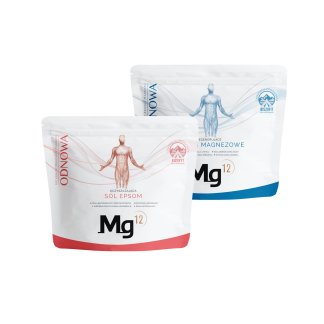 Płatki do kąpieli Mg12 (100% biszofit) 1kg + Sól Epsom Mg12 (100% kizeryt) 1kg