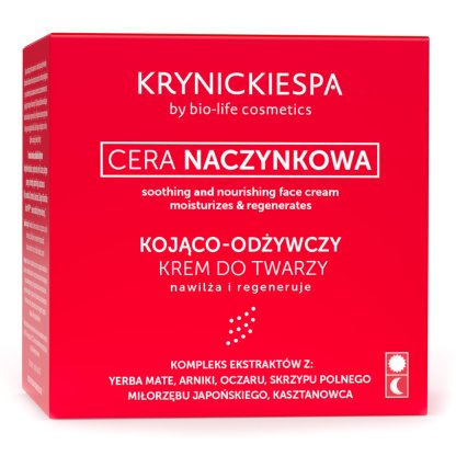 Kojąco-odżywczy krem do twarzy, cera naczynkowa KrynickieSPA