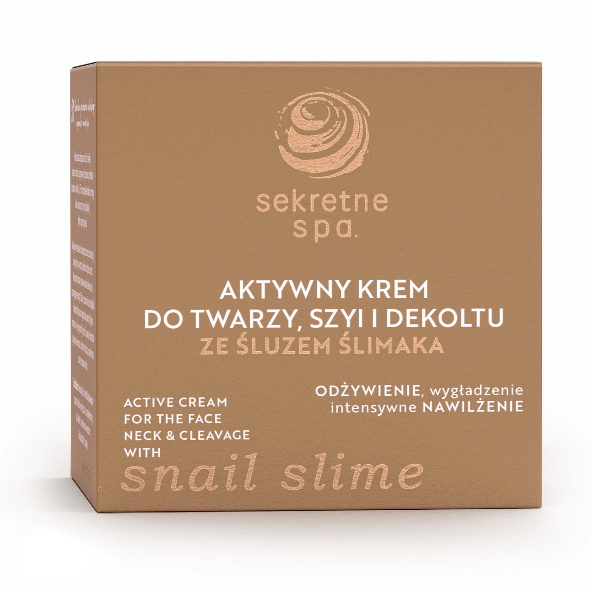 Aktywny krem ze śluzem ślimaka do twarzy, szyi i dekoltu SekretneSPA