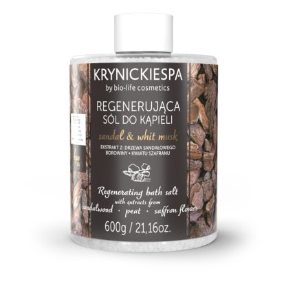 Regenerująca sól do kąpieli o zapachu drzewa sandałowego KrynickieSPA 600g