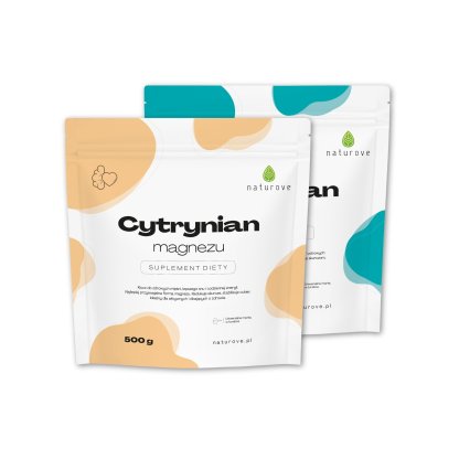 Duży CITRAMINO naturove: Cytrynian Magnezu 500g + Cytrynian potasu 750g