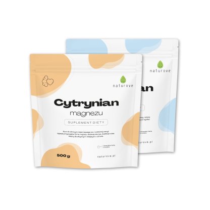 Duży MAGLETTO naturove : Cytrynian Magnezu 500g + Jabłczan Magnezu 500g