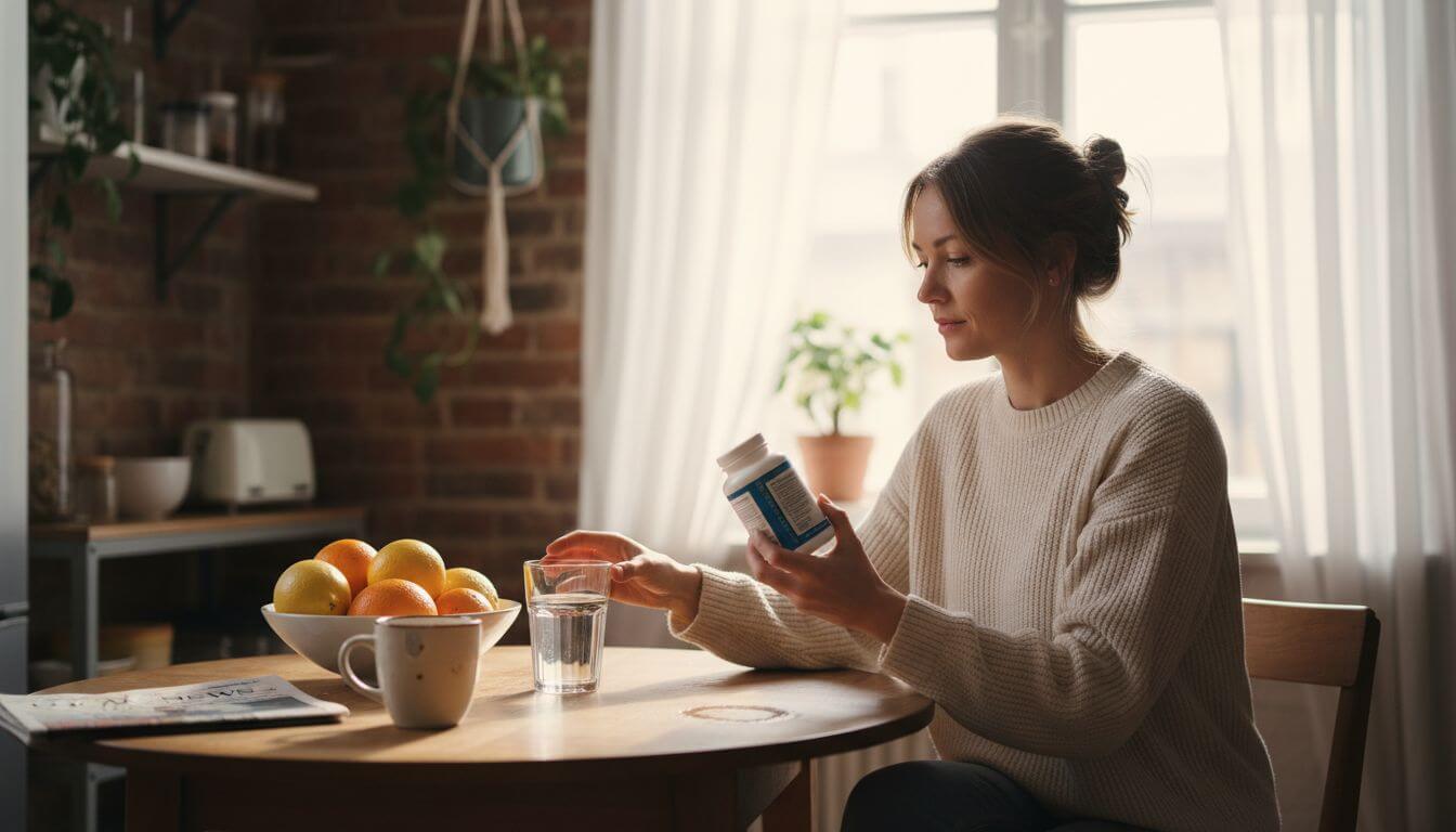 Woman preparing magnesium morning routine