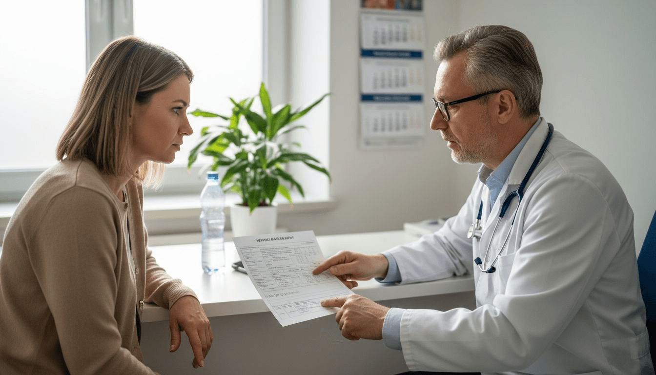 Lekarz omawia wyniki poziomu magnezu we krwi